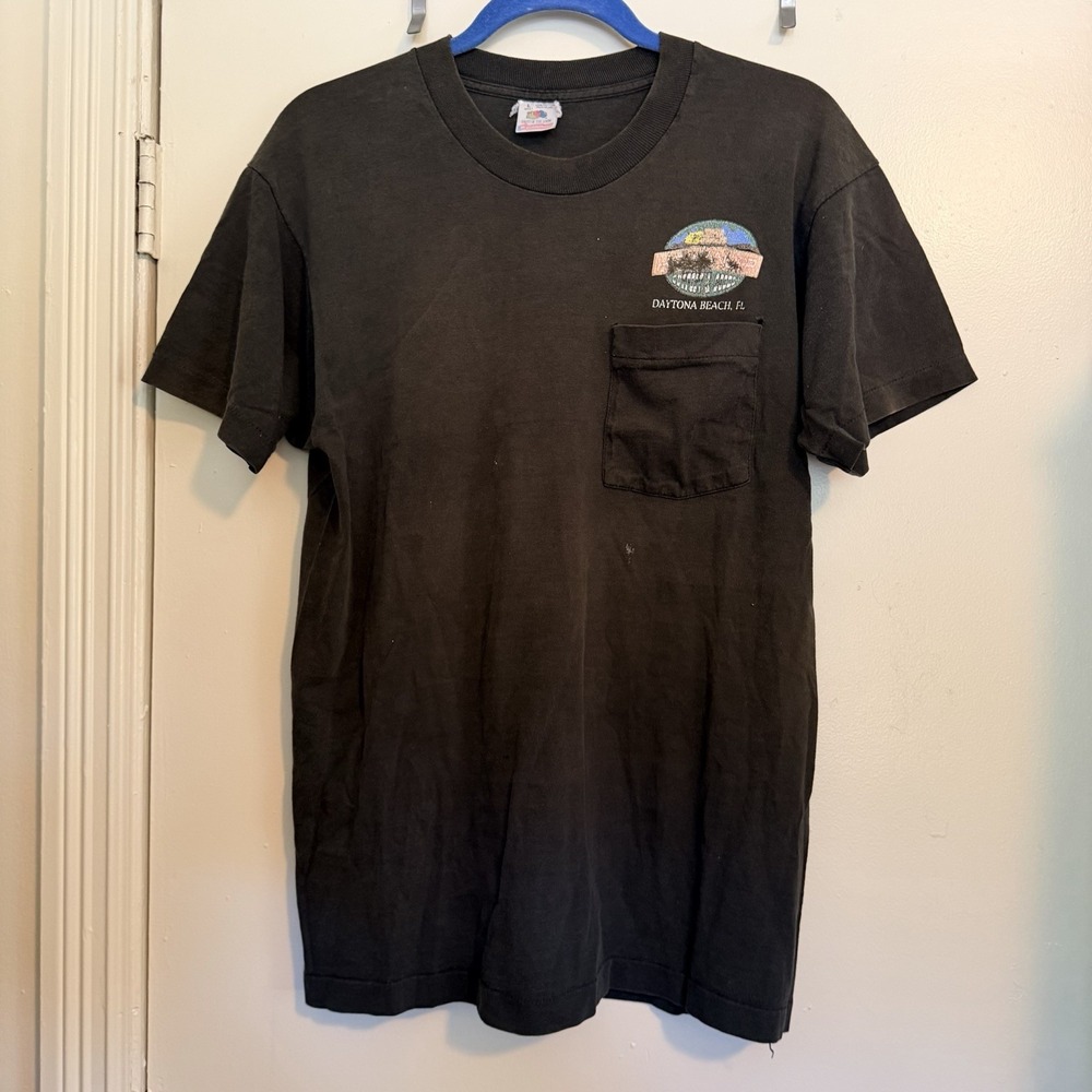 Biker Vintage Highlanders Cafe Post & Goods Daytona Bike Week T-Shirt L